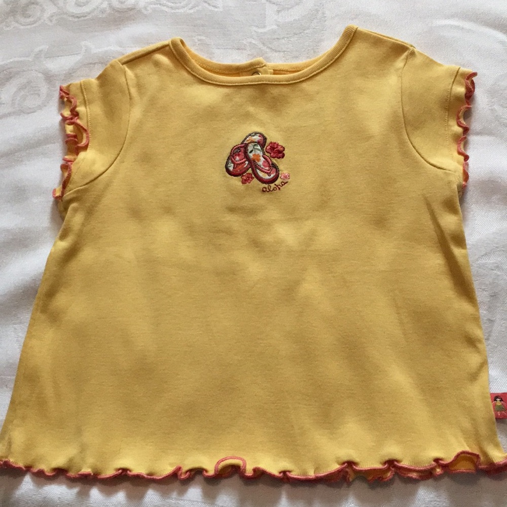 Vintage Gymboree Little Hula Girl flip flop top 3T